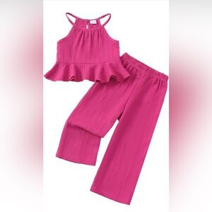 Pink Ruffle Top and Pants Set